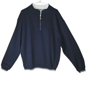 Classic Navy Zip-Up Sweater for Men